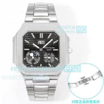 Super Clone 3K Factory Patek Philippe Cubitus 45mm Grand Date Gray Dial Steel Watch 
